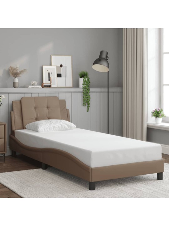 Rám postele s čelem cappuccino 90x200 cm umělá kůže