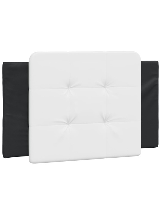 Rám postele s čelem černý a bílý 90 x 200 cm umělá kůže