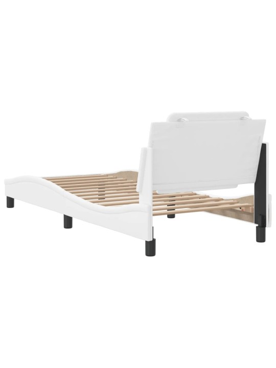 Rám postele s čelem bílý 100x200 cm umělá kůže