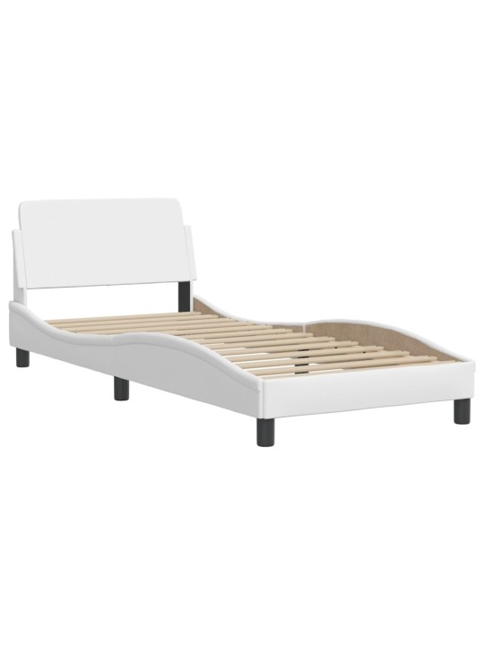 Rám postele s čelem bílý 100x200 cm umělá kůže