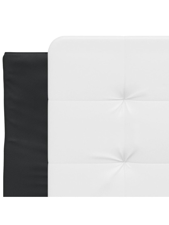 Rám postele s čelem černý a bílý 100 x 200 cm umělá kůže