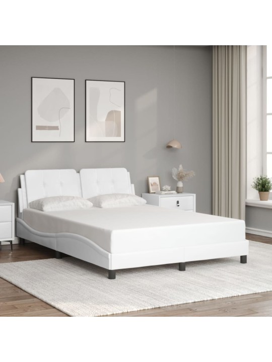 Rám postele s čelem bílý 120x200 cm umělá kůže