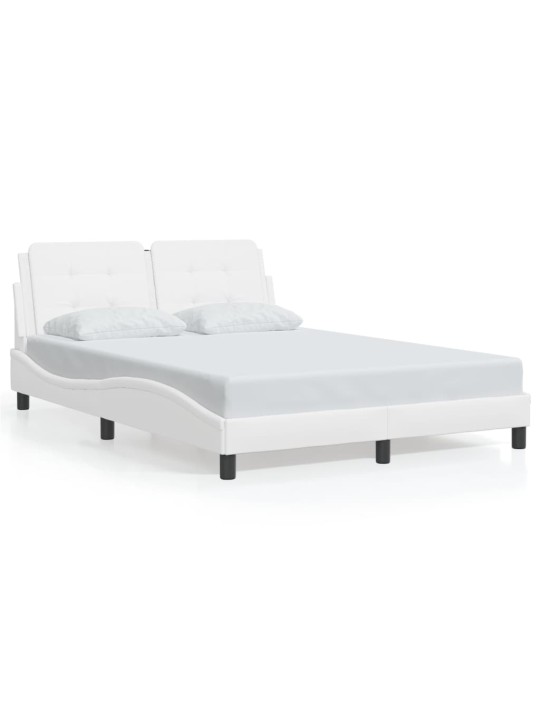 Rám postele s čelem bílý 140x190 cm umělá kůže