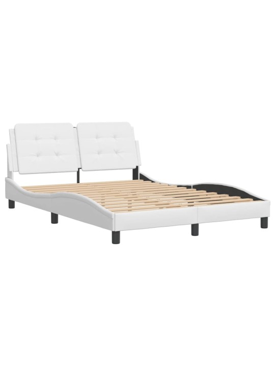 Rám postele s čelem bílý 140x190 cm umělá kůže