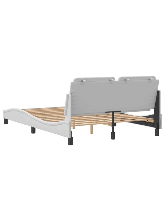 Rám postele s čelem bílý 140x190 cm umělá kůže