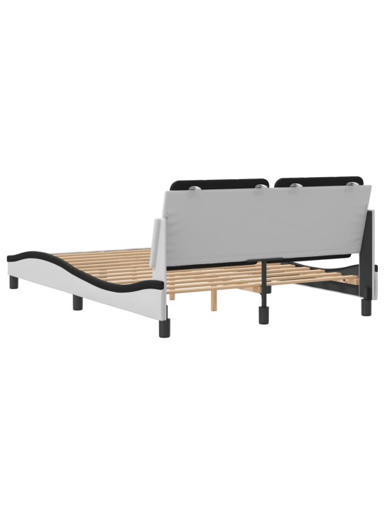 Rám postele s čelem bílý a černý 140 x 200 cm umělá kůže