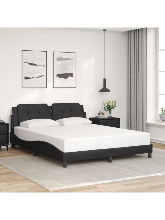 Rám postele s čelem černý 160x200 cm umělá kůže
