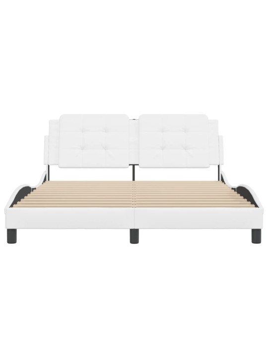 Rám postele s čelem bílý 160x200 cm umělá kůže