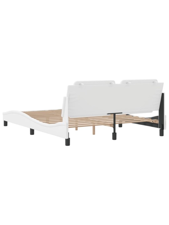 Rám postele s čelem bílý 160x200 cm umělá kůže