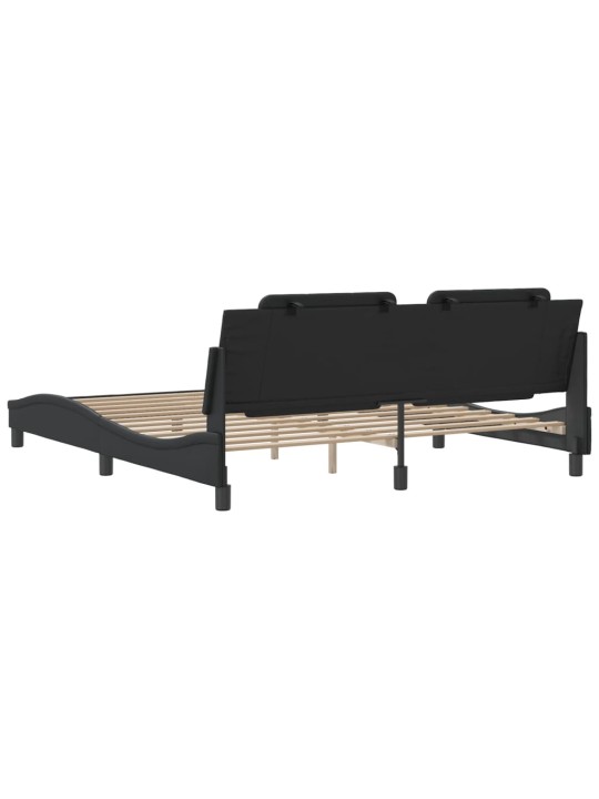Rám postele s čelem černý 180x200 cm umělá kůže