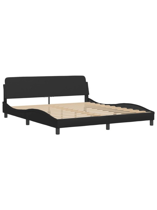 Rám postele s čelem černý 180x200 cm umělá kůže