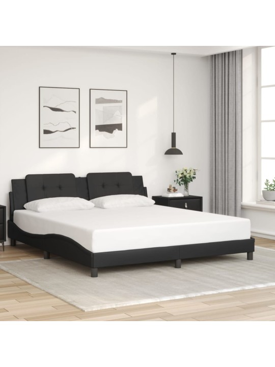 Rám postele s čelem černý 180x200 cm umělá kůže