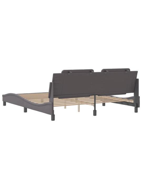 Rám postele s čelem šedý 180x200 cm umělá kůže
