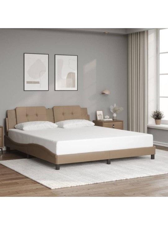 Rám postele s čelem cappuccino 180x200 cm umělá kůže