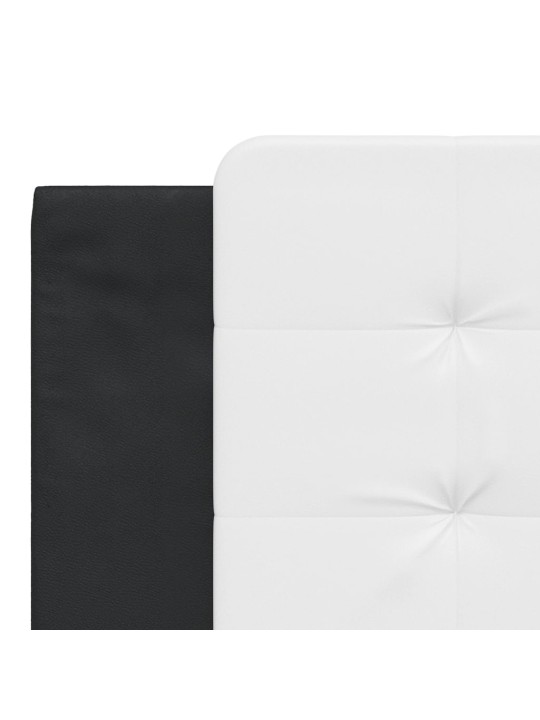 Rám postele s čelem černý a bílý 180 x 200 cm umělá kůže