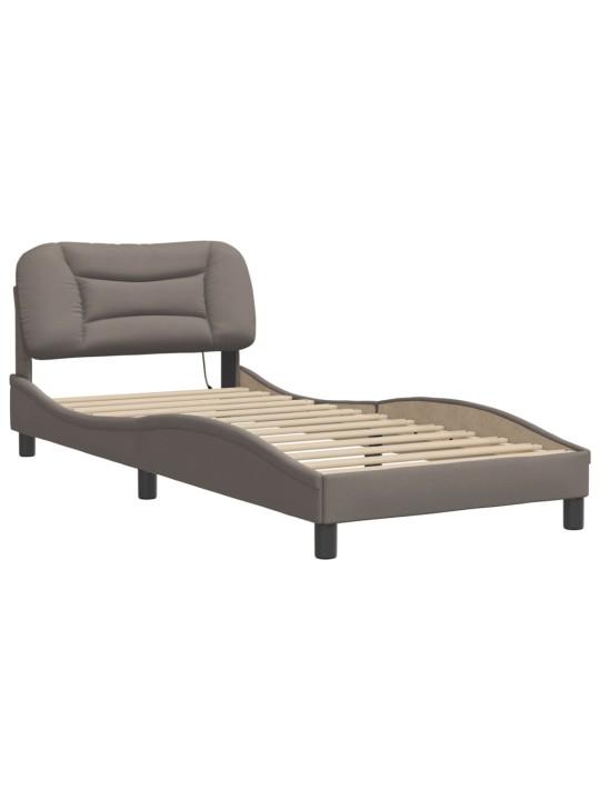 Rám postele s led bez matrace taupe 80x200 cm látka