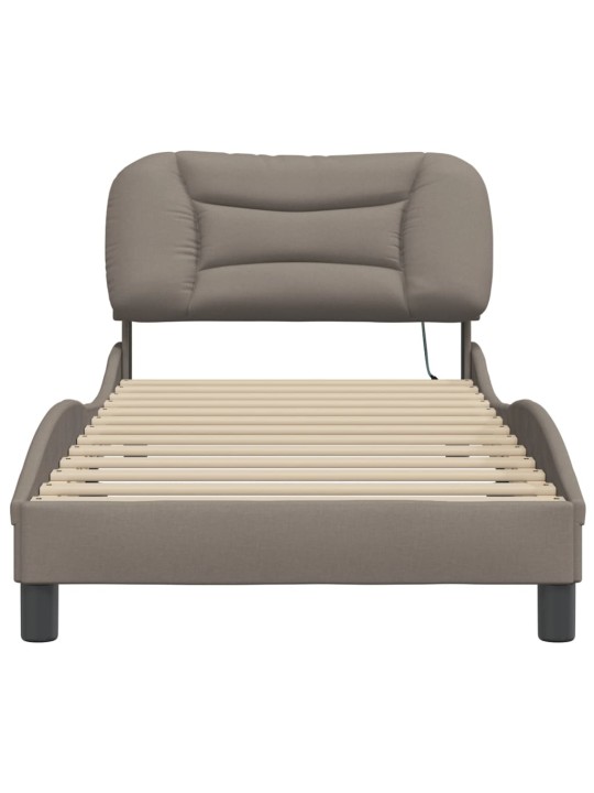 Rám postele s led bez matrace taupe 80x200 cm látka