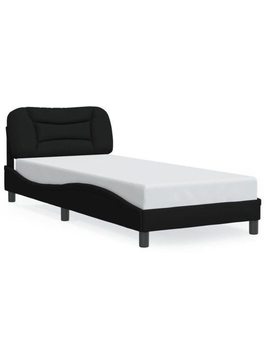Rám postele s LED bez matrace černý 90x190 cm Látka