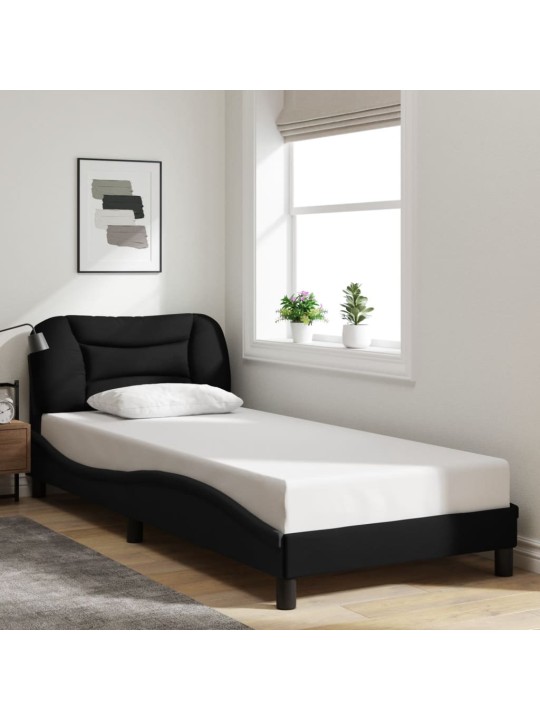 Rám postele s LED bez matrace černý 90x190 cm Látka
