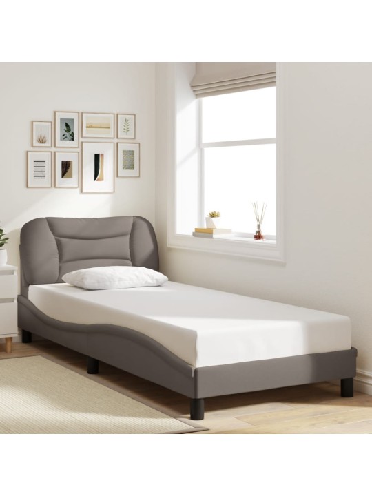 Rám postele s led bez matrace taupe 90x190 cm látka