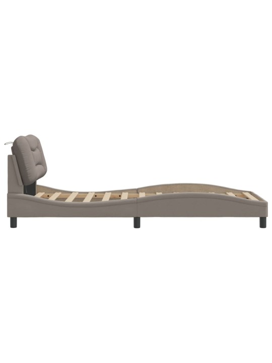 Rám postele s led bez matrace taupe 90x190 cm látka