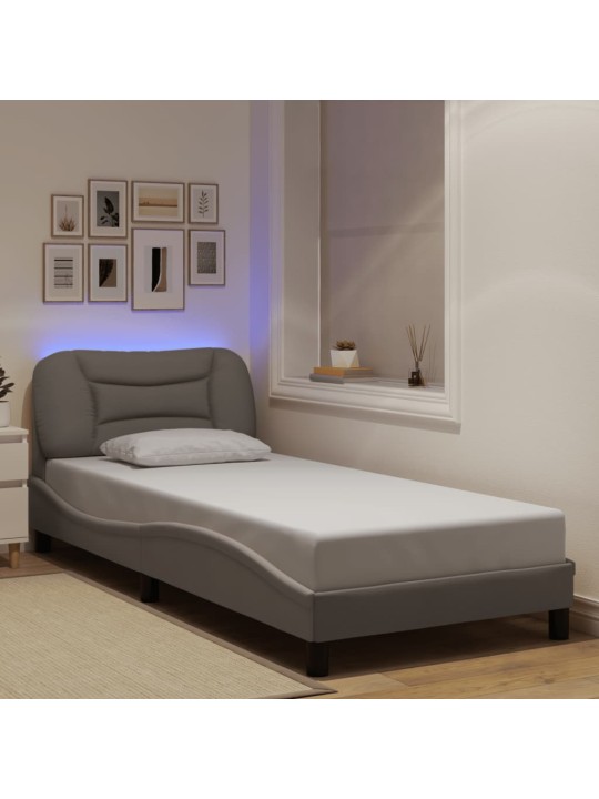 Rám postele s led bez matrace taupe 90x190 cm látka