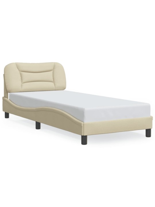 Rám postele s led osvětlením krémový 90 x 190 cm textil