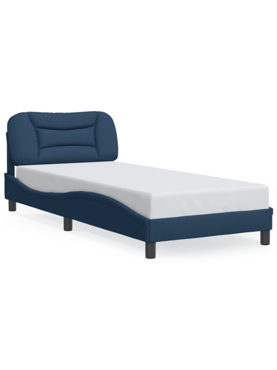 Rám postele s led osvětlením modrý 90 x 190 cm textil