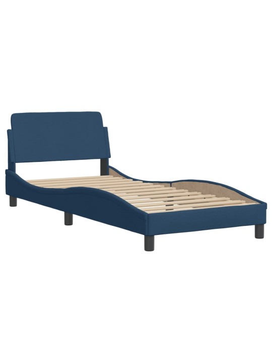 Rám postele s led osvětlením modrý 90 x 190 cm textil