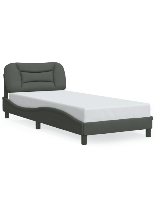 Rám postele s LED bez matrace Tmavě šedá 90x200 cm Látka
