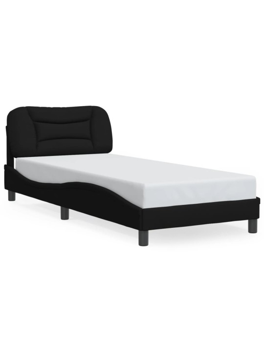 Rám postele s LED bez matrace černý 90x200 cm Látka