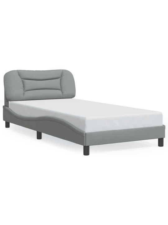 Rám postele s LED bez matrace Světle šedá 100x200 cm Látka