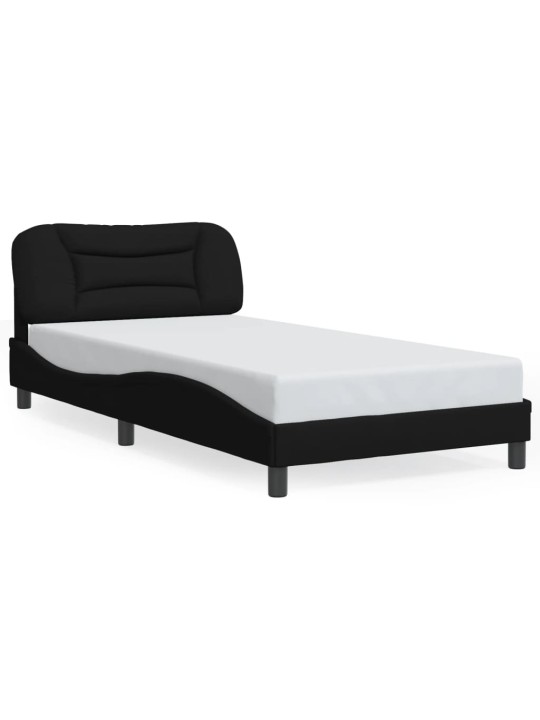 Rám postele s LED bez matrace černý 100x200 cm Látka