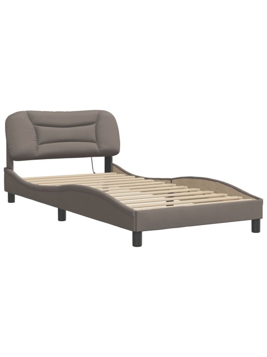 Rám postele s led bez matrace taupe 100x200 cm látka