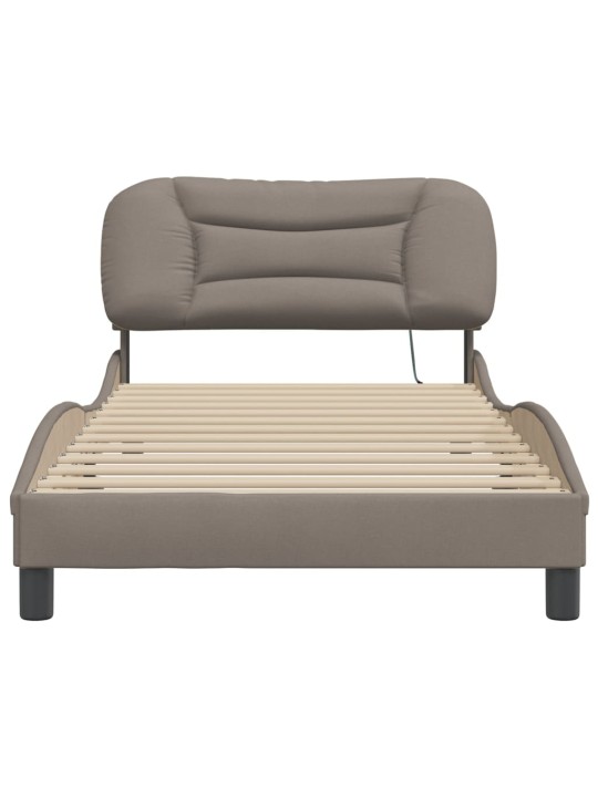Rám postele s led bez matrace taupe 100x200 cm látka