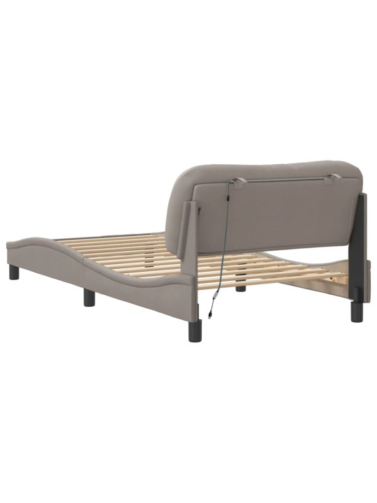 Rám postele s led bez matrace taupe 100x200 cm látka