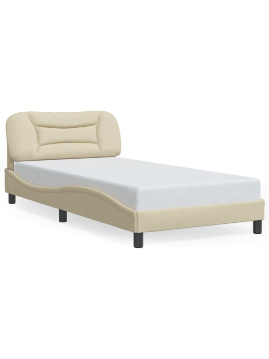 Rám postele s led bez matrace cream 100x200 cm látka