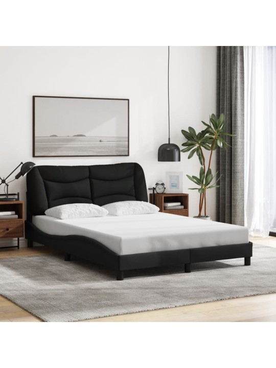 Rám postele s LED bez matrace černý 120x200 cm Látka