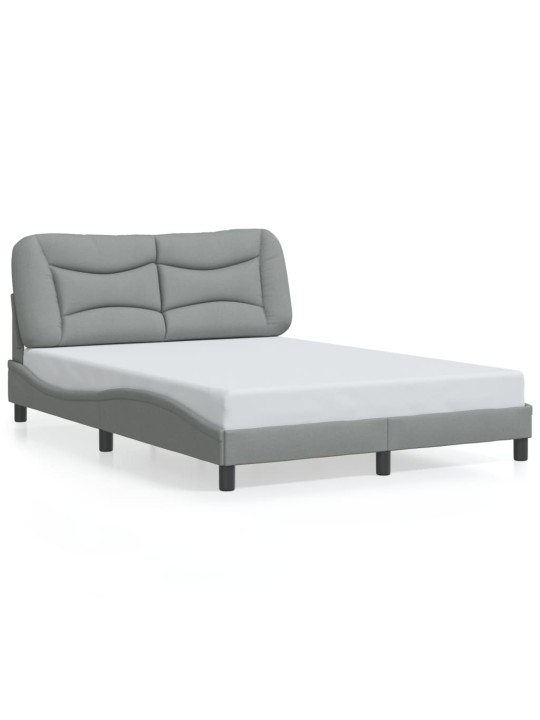 Rám postele s LED bez matrace Světle šedá 140x190 cm Látka