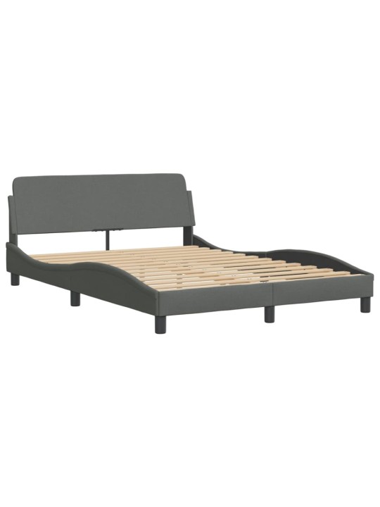 Rám postele s LED bez matrace Tmavě šedá 140x190 cm Látka