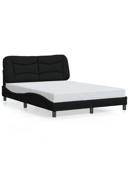 Rám postele s LED bez matrace černý 140x190 cm Látka