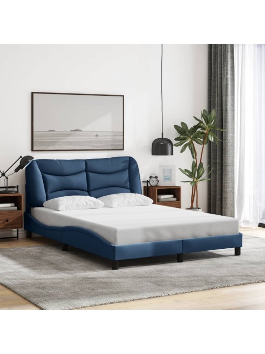 Rám postele s led bez matrace modrá 140x190 cm látka