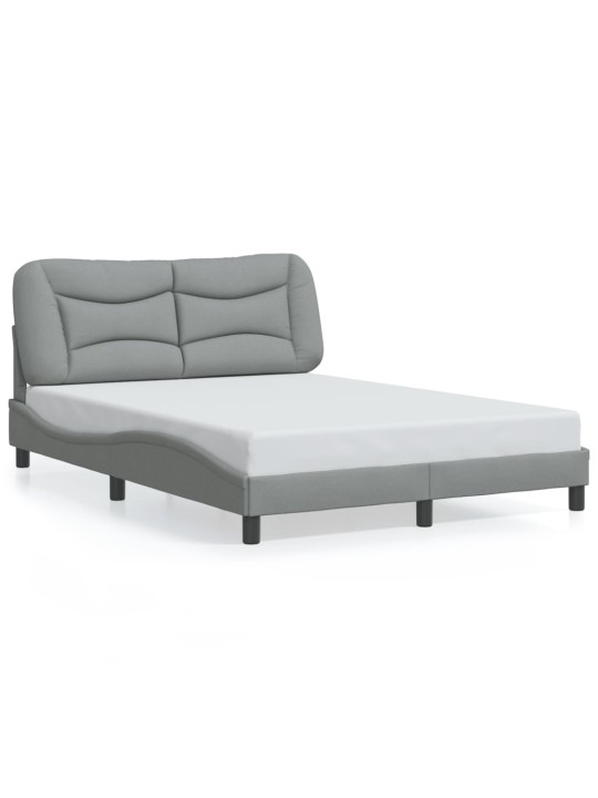 Rám postele s LED bez matrace Světle šedá 140x200 cm Látka