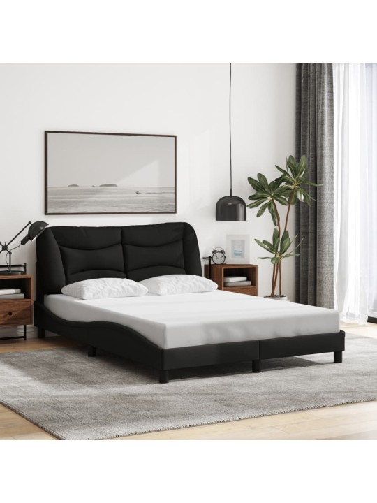 Rám postele s LED bez matrace černý 140x200 cm Látka