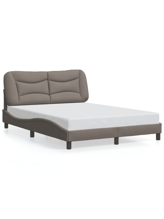 Rám postele s led bez matrace taupe 140x200 cm látka