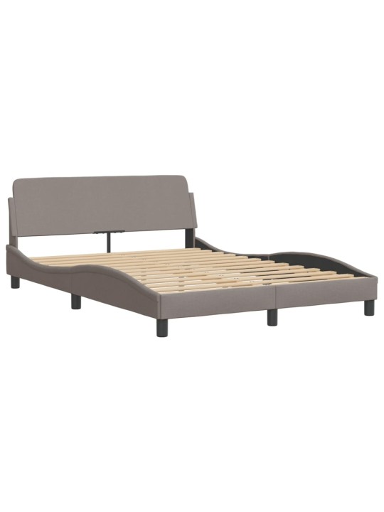 Rám postele s led bez matrace taupe 140x200 cm látka