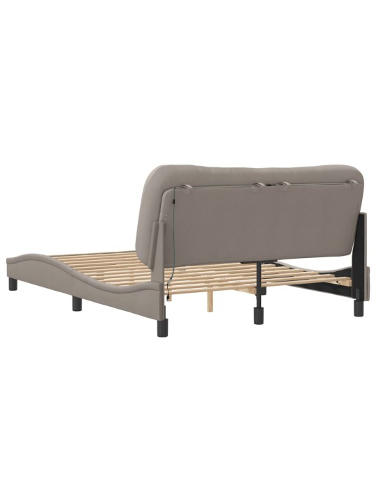 Rám postele s led bez matrace taupe 140x200 cm látka