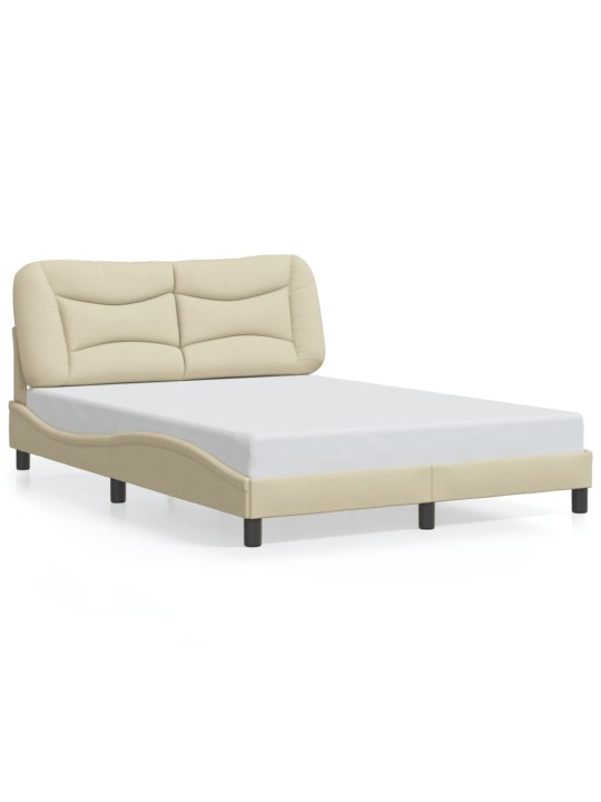 Rám postele s led bez matrace cream 140x200 cm látka