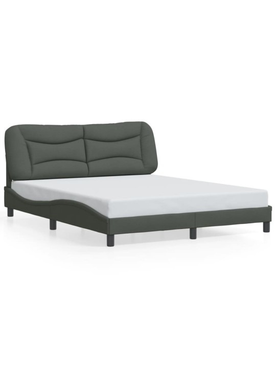 Rám postele s LED bez matrace Tmavě šedá 160x200 cm Látka