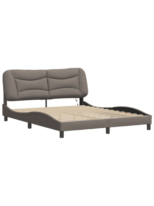 Rám postele s led bez matrace taupe 160x200 cm látka